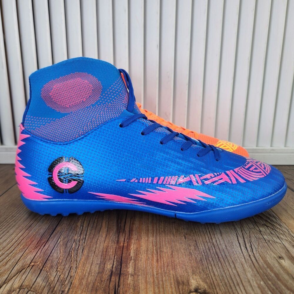 Generic Turf Soccer Boots Womens Sz 9.5* Blue Pink Orange Yellow Athletic Shoes